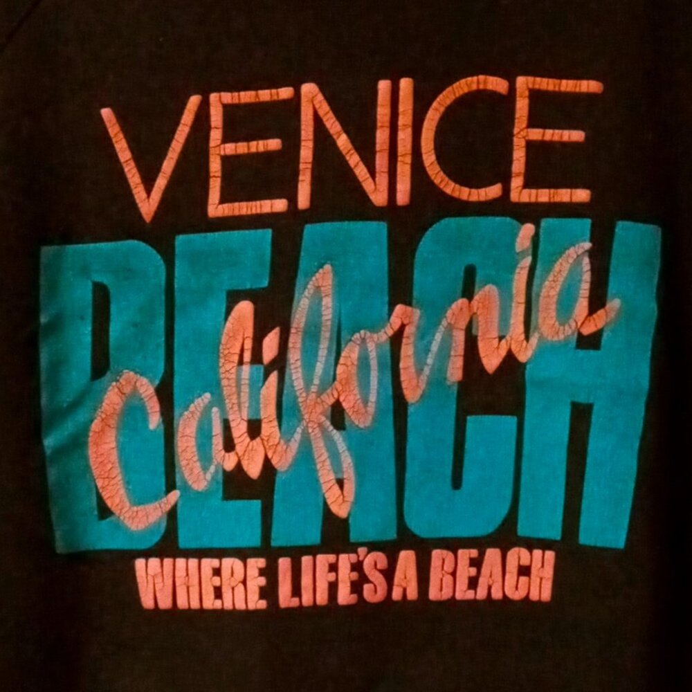 Vintage '93 Venice Muscle Beach California Women's Crop Top Sweatshirt RARE Find - Picture 3 of 10